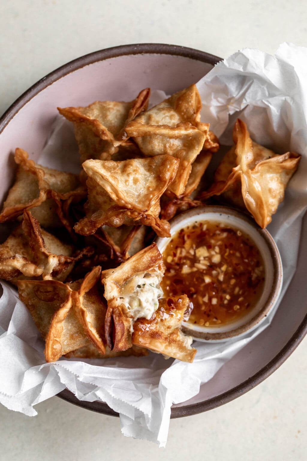 Crab Rangoons with Orange Sweet Chili Sauce - Cooking with Cocktail Rings