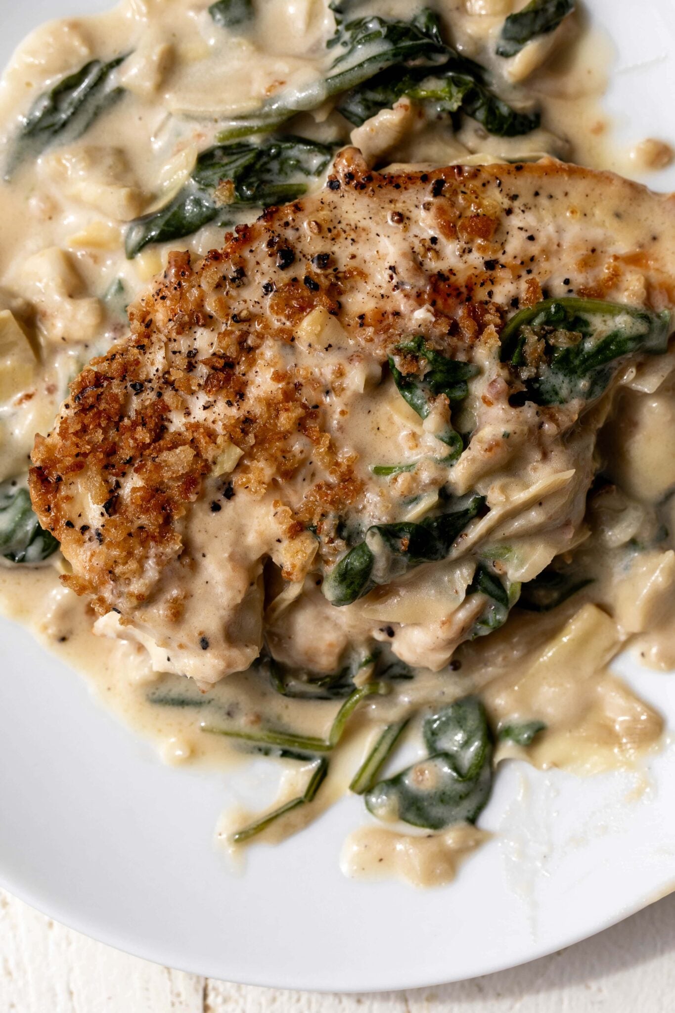 Spinach Artichoke Chicken Cooking with Cocktail Rings