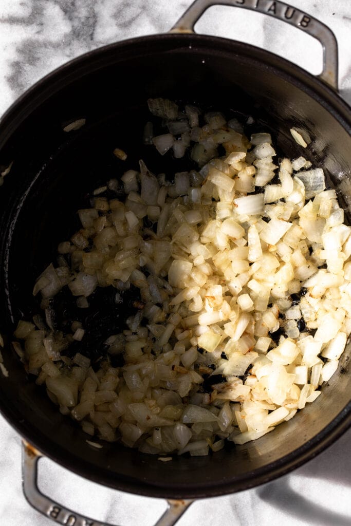 sauted onions for Brothy White Beans.