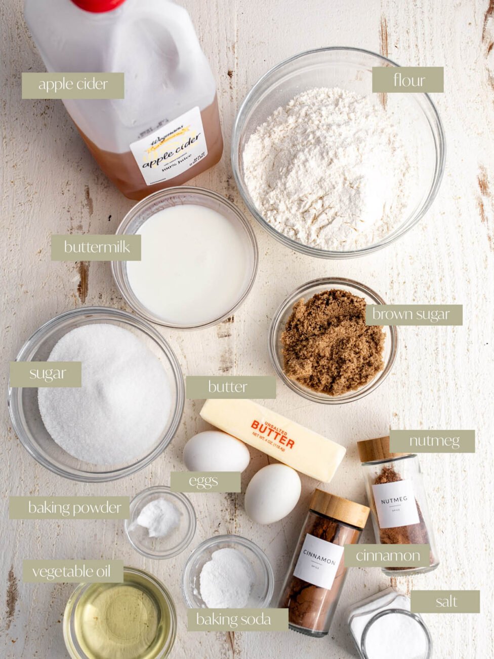 fried apple cider donut labeled ingredient photo.