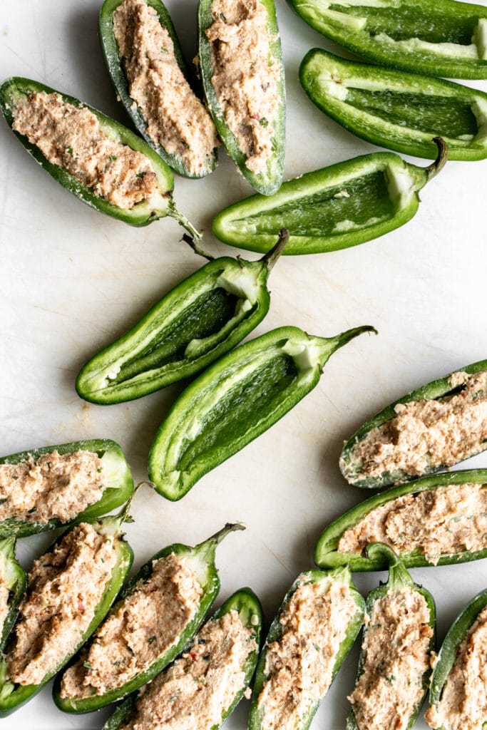 sausage stuffed jalapeño peppers.