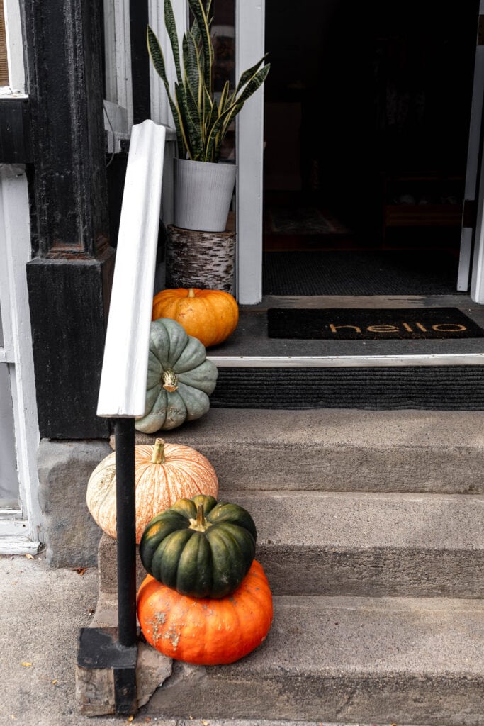 fall decor in a home during a Getaway in Woodstock, Vermont