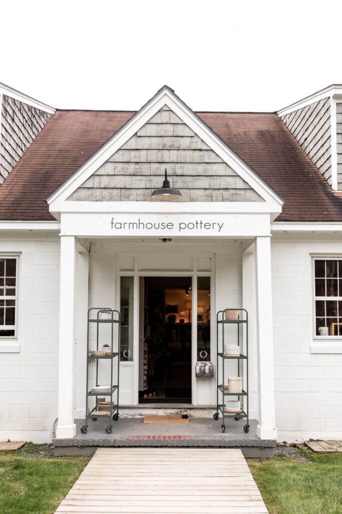 Farmhouse Pottery shop exterior.