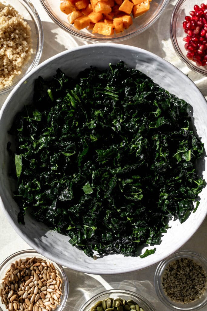 massaged shredded tuscan kale.