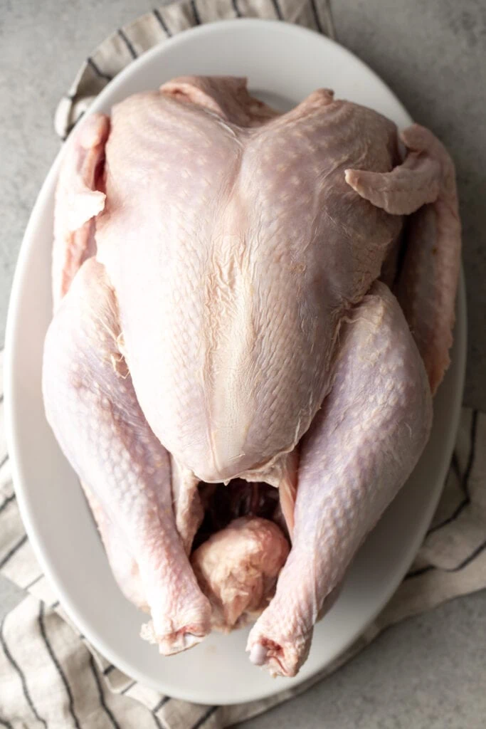 preparing the turkey for spatchcock turkey