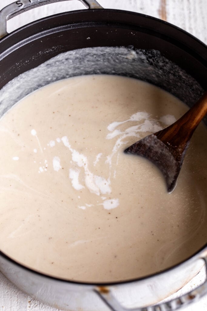 cauliflower soup finished with cream.