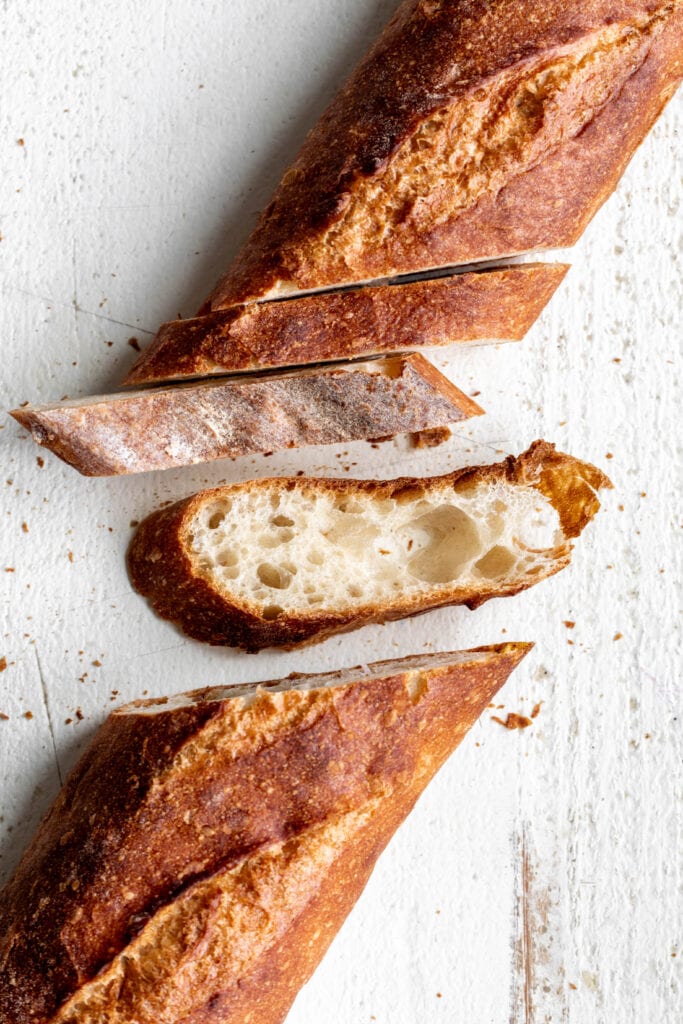 sliced baguette.