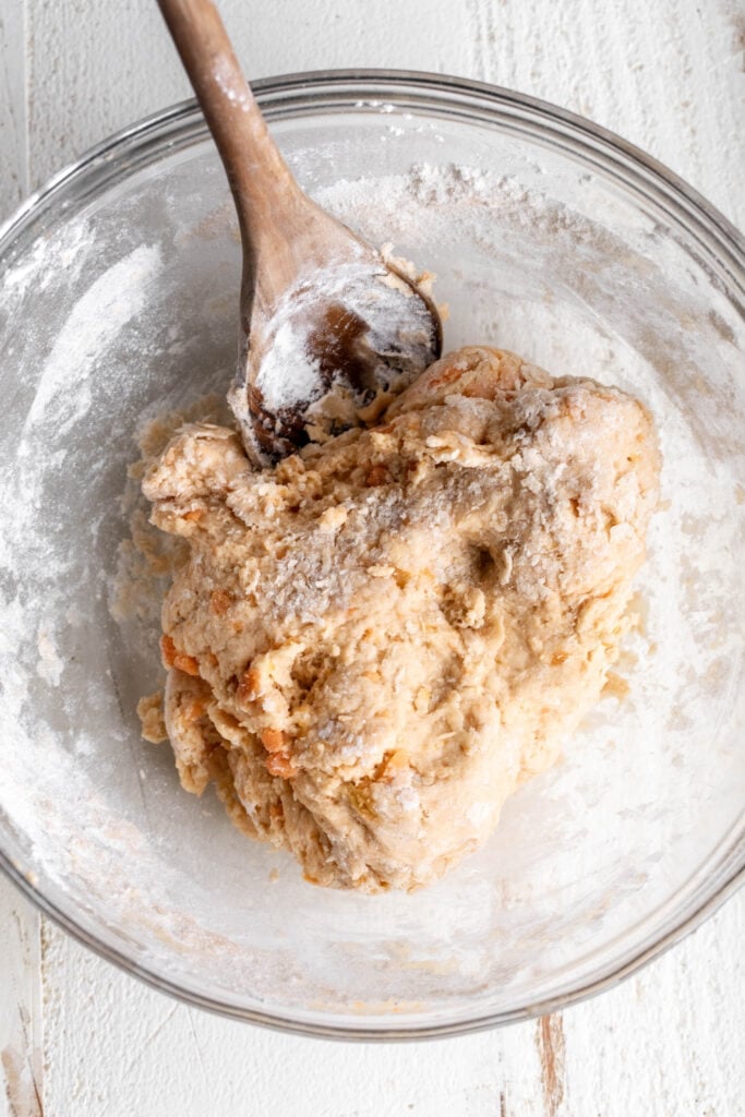 sweet potato dinner roll dough.