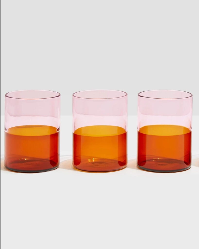 two tone glassware.