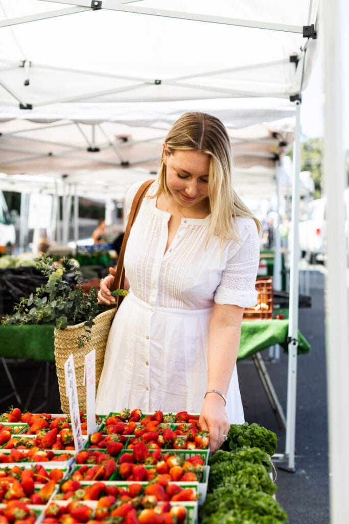 farmers market strawberries.