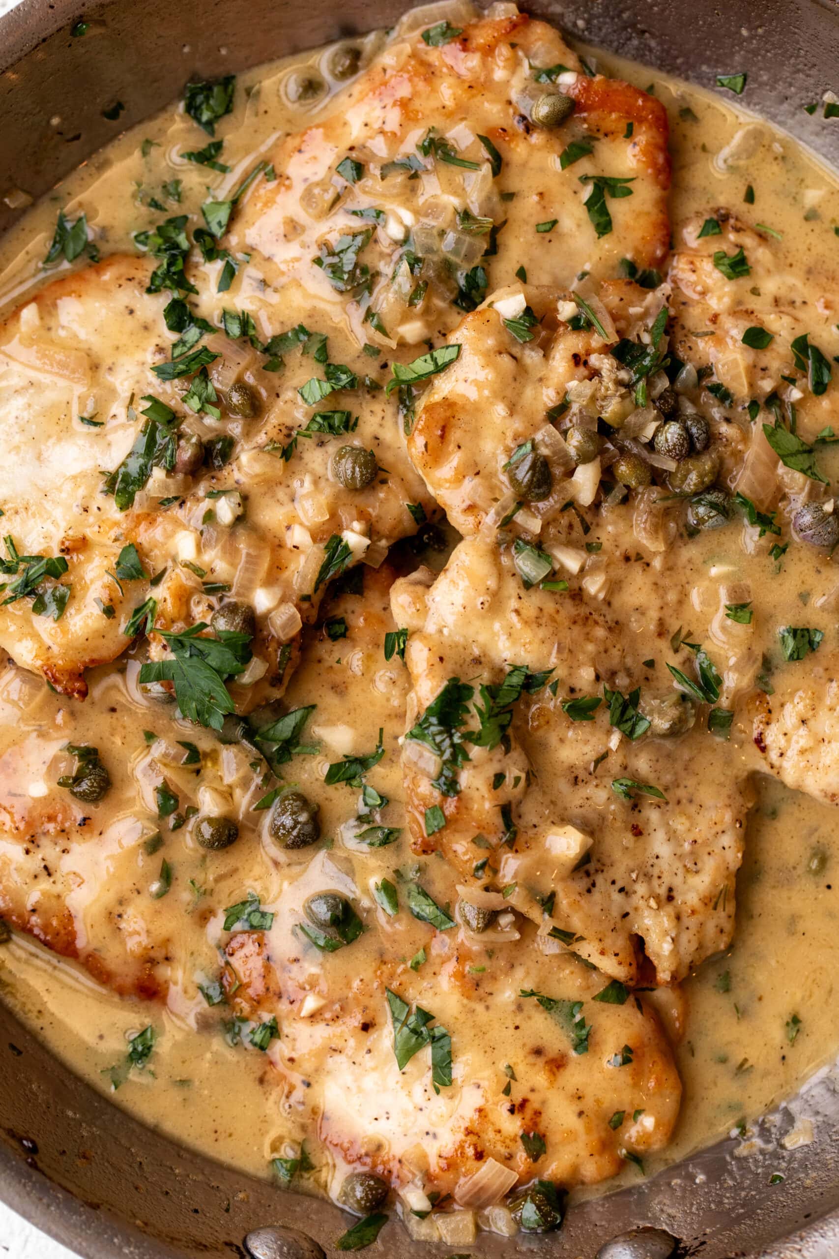 a pan of Easy Chicken Piccata.