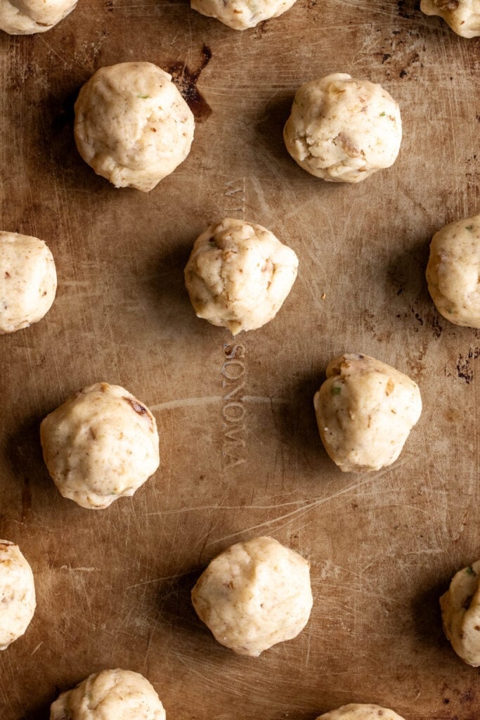 portioned cookie dough balls.