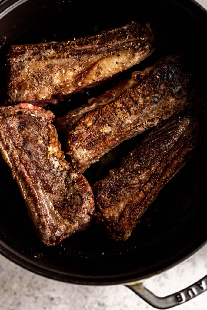 seared short ribs for Ginger Miso Braised Short Ribs
