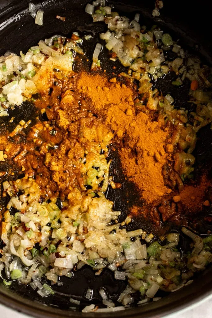 sautéed aromatics and turmeric.