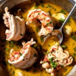 butter poached Atlantic lobster tails.