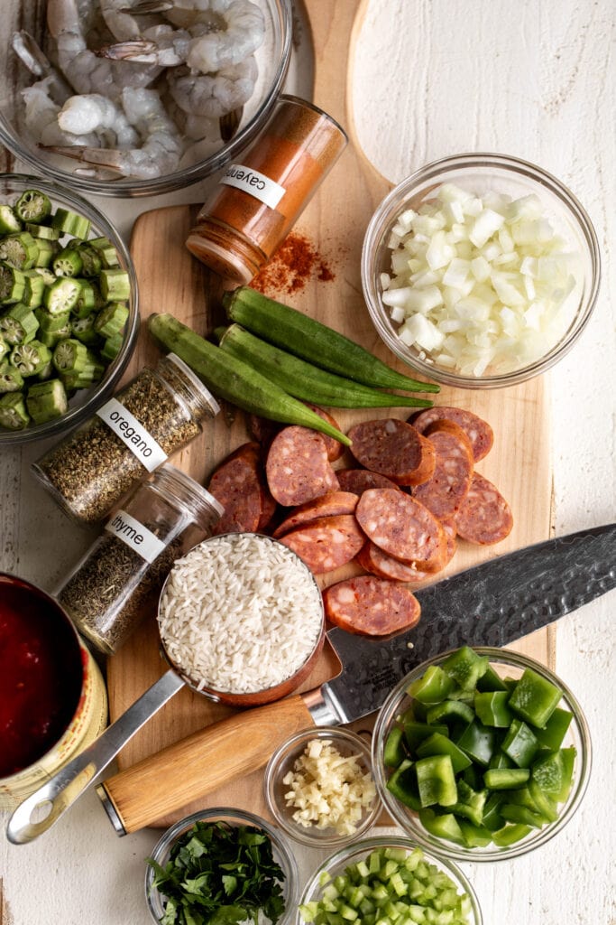 creole jambalaya ingredients.