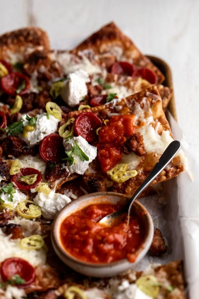 crispy italian wonton nachos.