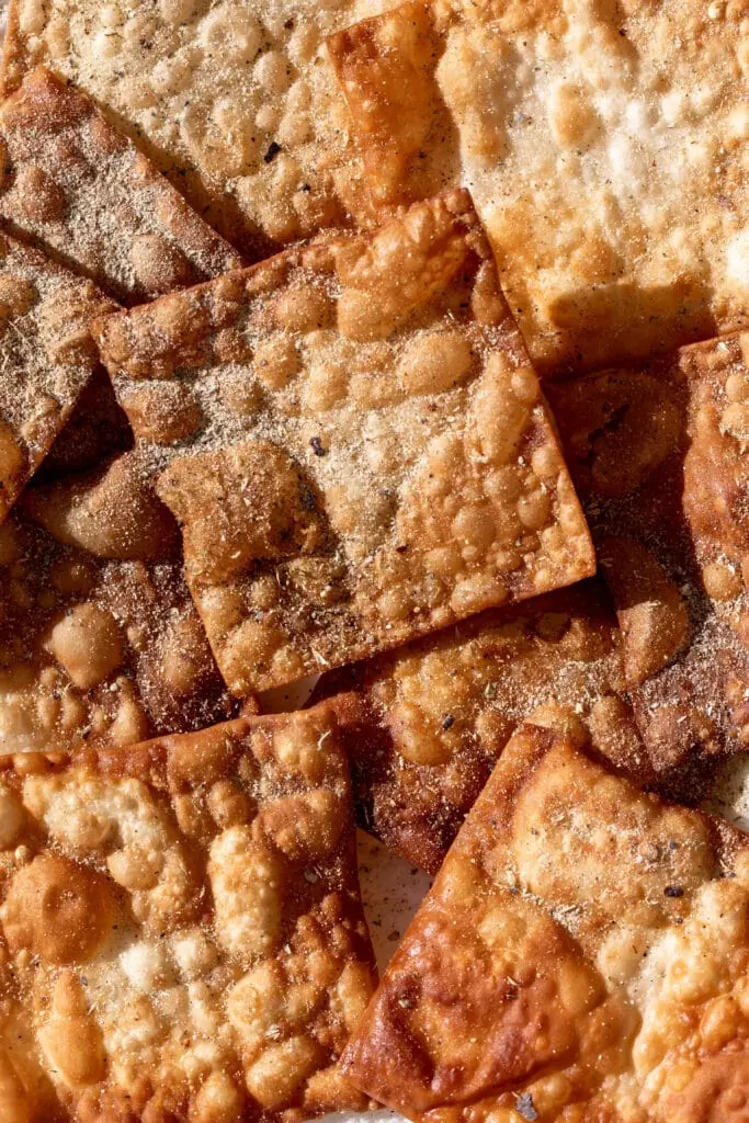 seasoned wantons for Italian Nachos.