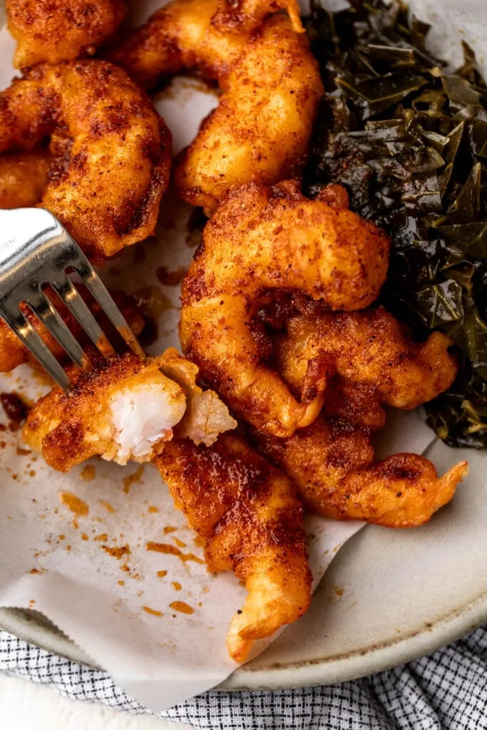 plated Nashville-Style Hot Fried Shrimp