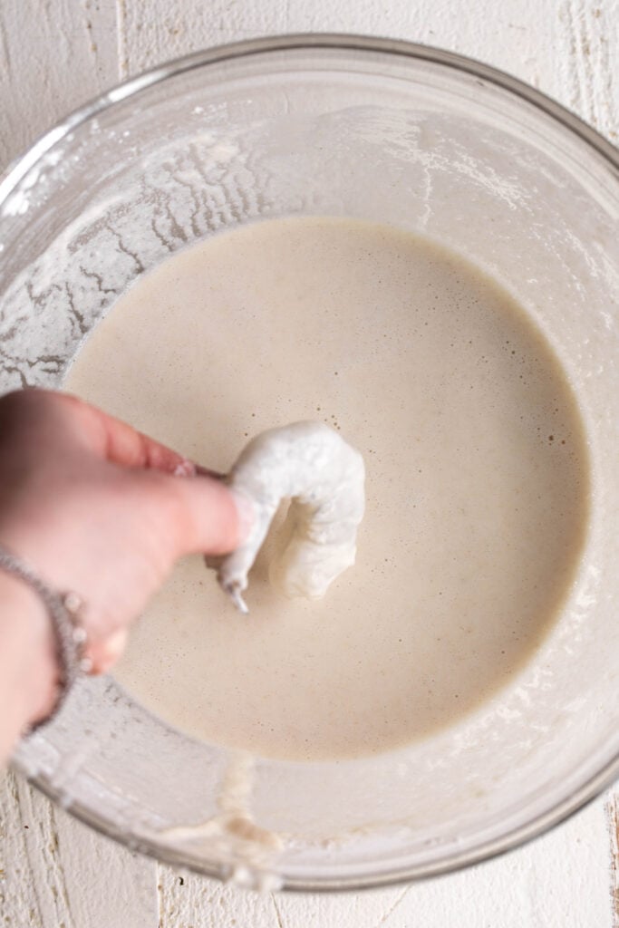 shrimp dipped in batter.