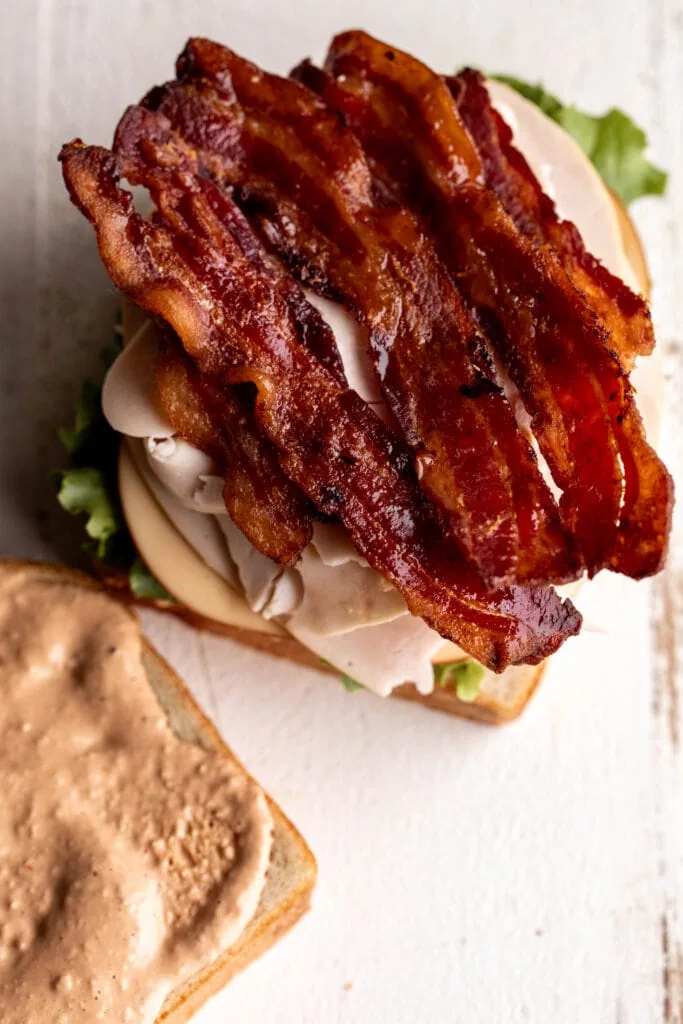 assembled Bacon Turkey Garden Sandwich