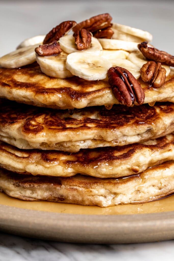 Best Banana Pancakes with syrup