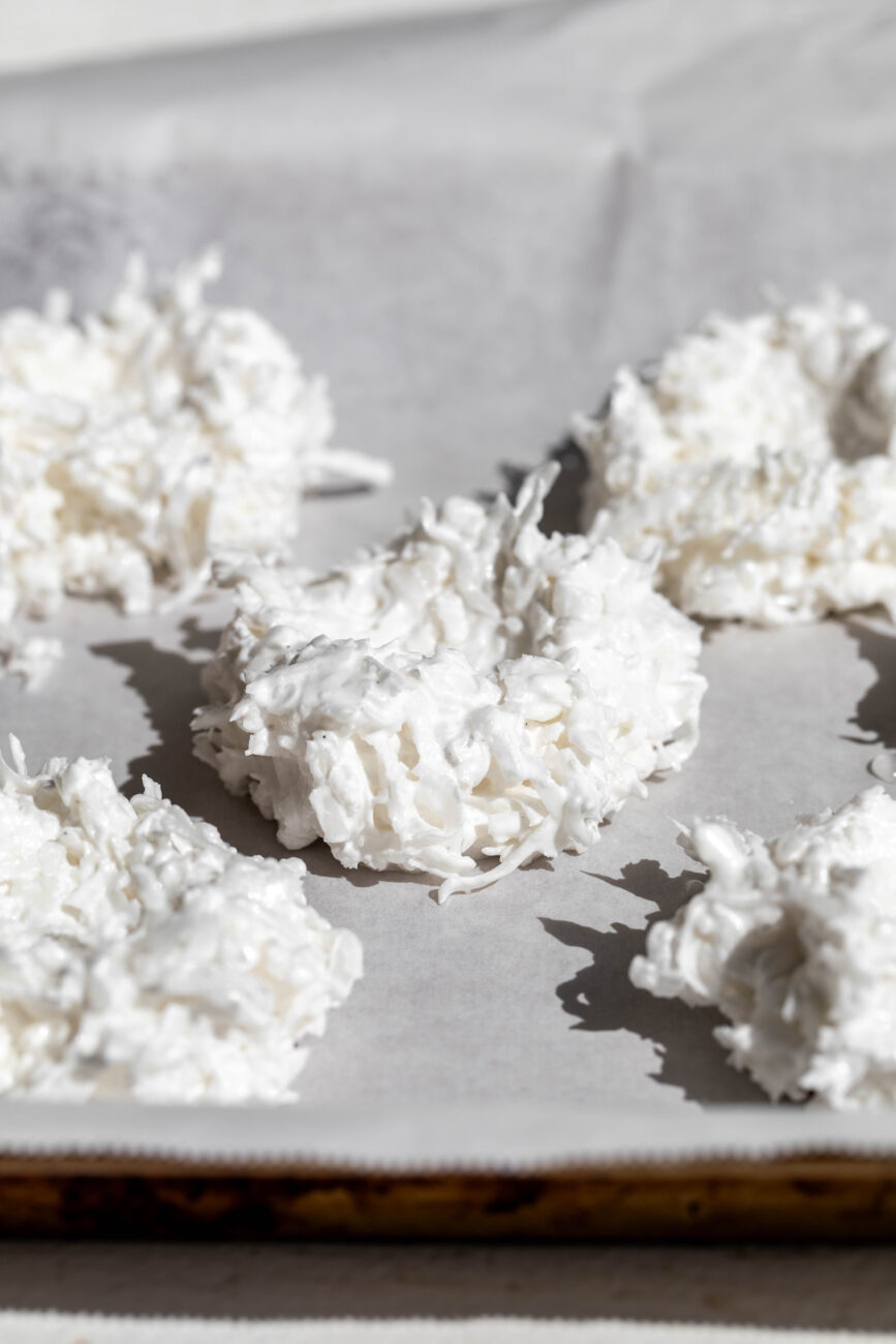 coconut macaroon nests.