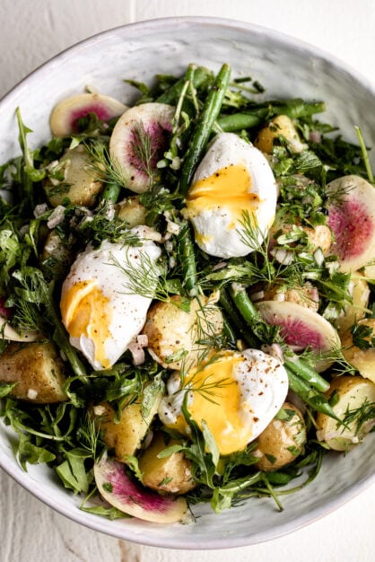 french potato salad with green beans.