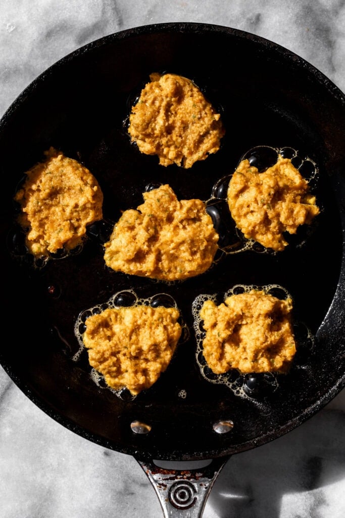 fried Carrot Shrimp Patties.