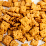 Homemade cheddar cheez it squares.
