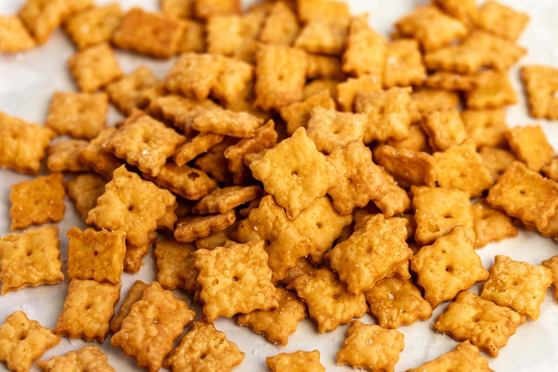 Homemade cheddar cheez it squares.