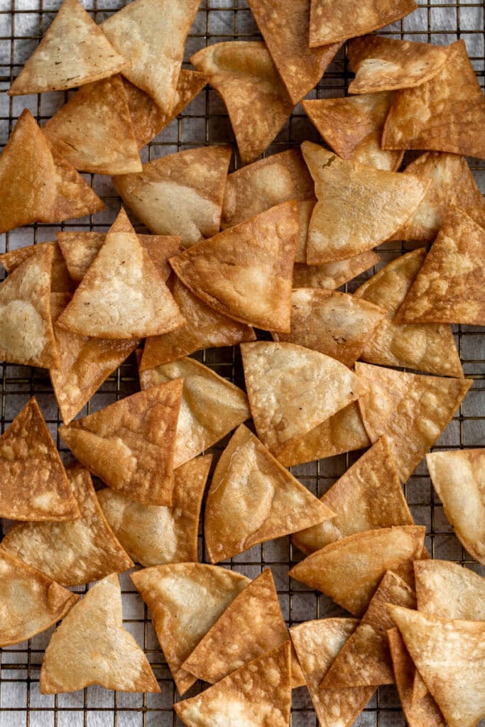 drain the fried tortillas.