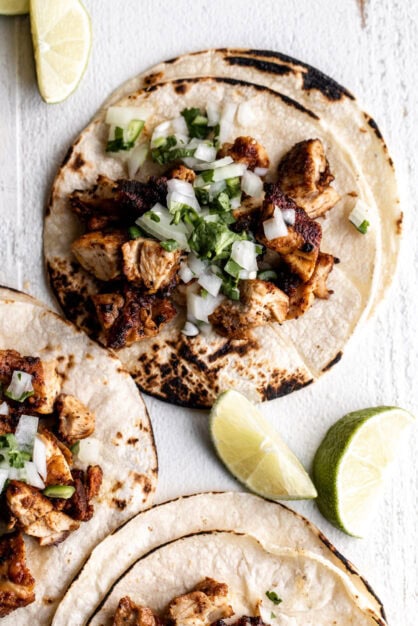 Mexican chicken street tacos.