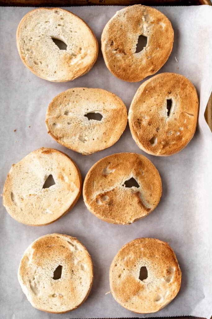 toasted mini bagels