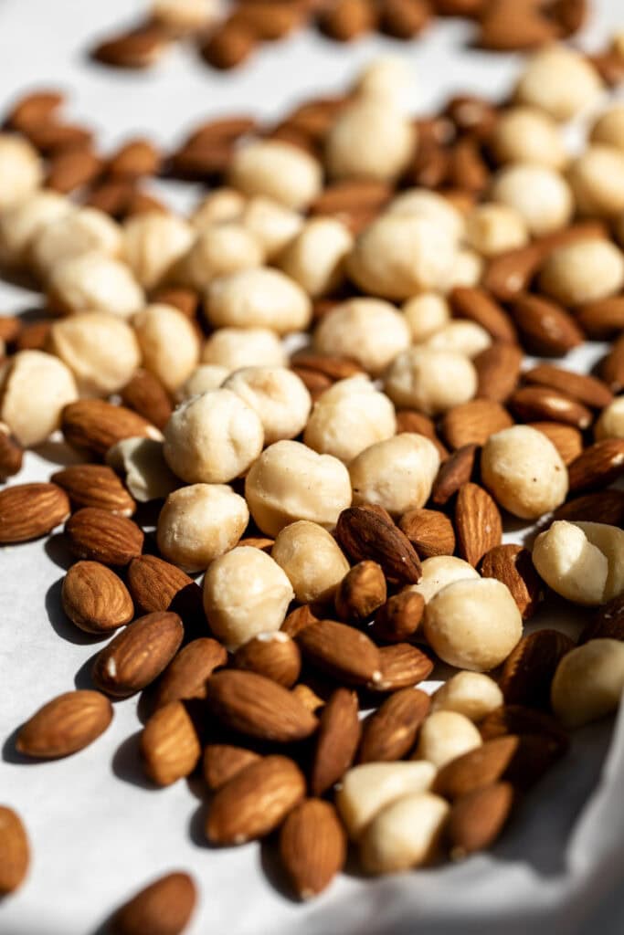 toasted macadamia nuts and almonds for Tropical Trail Mix.