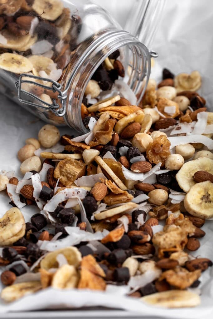 served Trail Mix in glass jar.