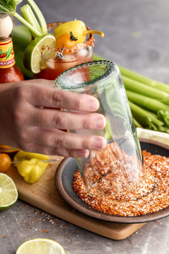 tajin glass rim.
