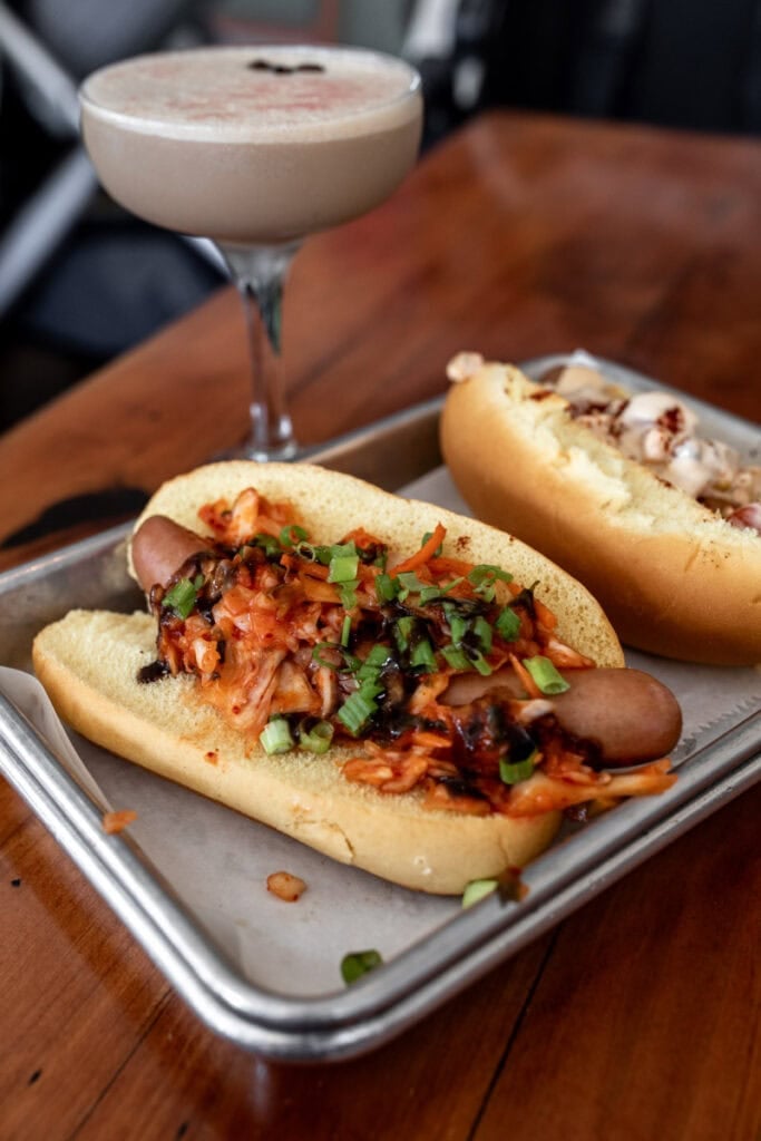 wally\'s weiners martinis and hot dogs.
