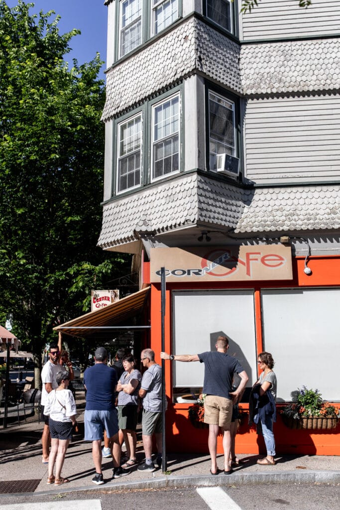 corner cafe exterior restaurant.