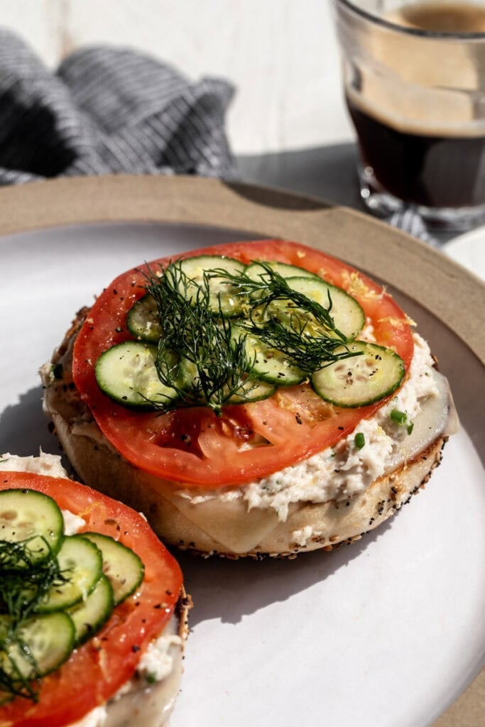 Whitefish Salad Bagel Melt.