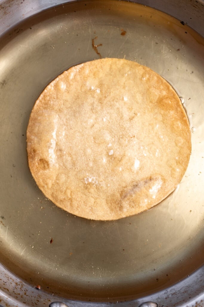 fried corn tortilla tostada.