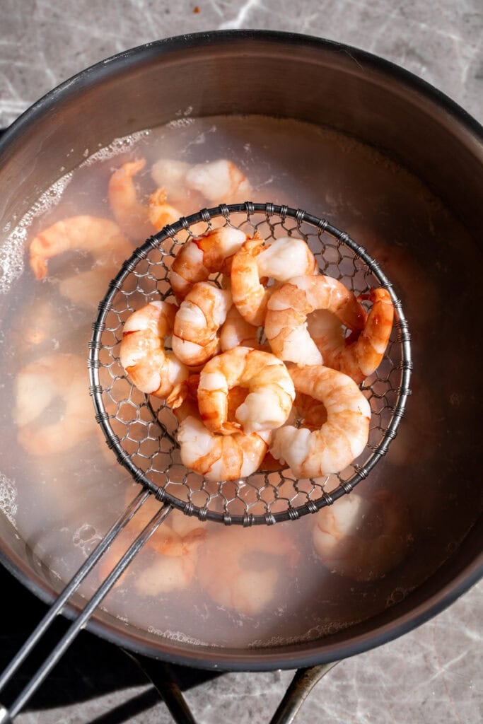 poached shrimp.
