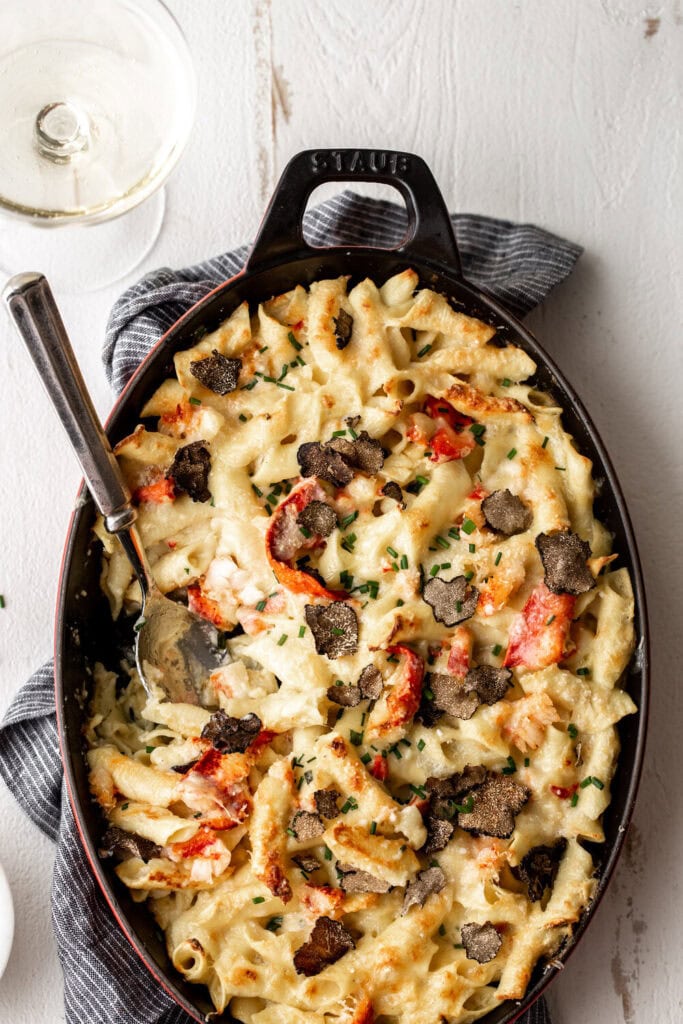 Leftover lobster recipes: truffle mac and cheese.