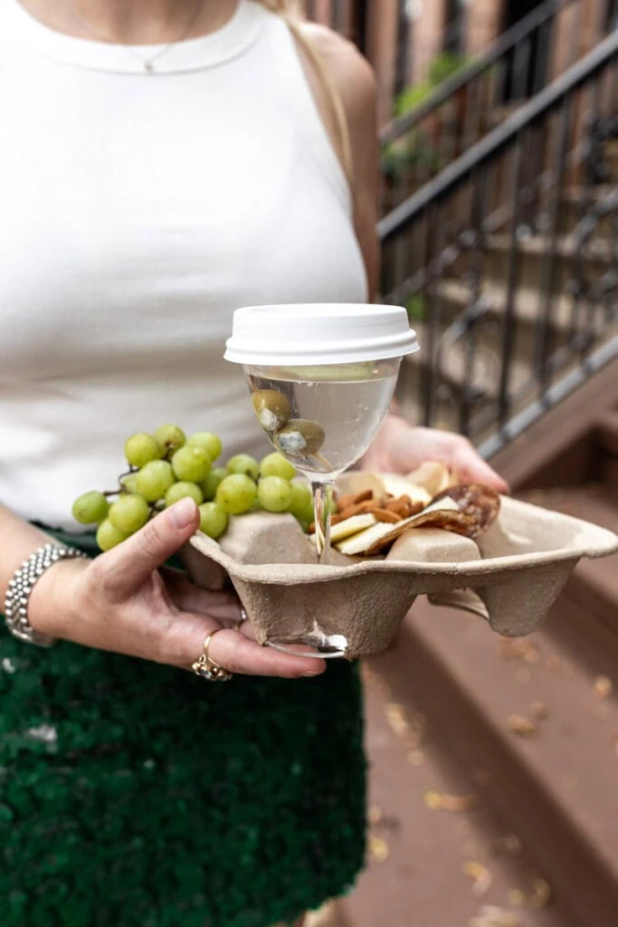 to go dirty martini with charcuterie board