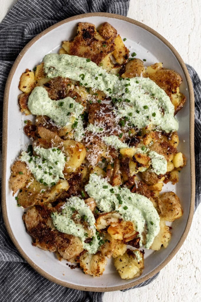 Cooking with Cocktail Rings Blogger Kylie Mazon-Chambers shares sour cream and onion crispy potatoes.