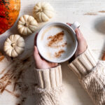 real PSL pumpkin spice latte recipe garnished with cinnamon.
