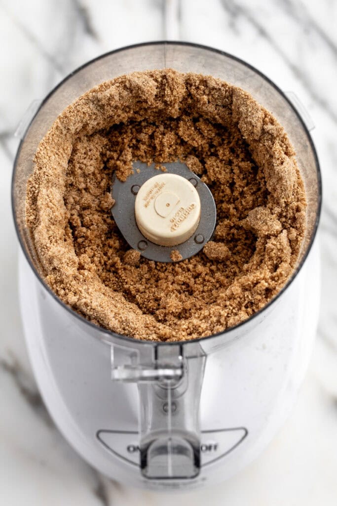 graham cracker crust blended in food processor.
