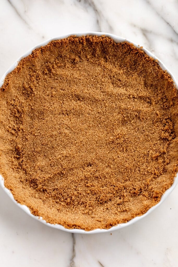 graham cracker crust in pie pan.