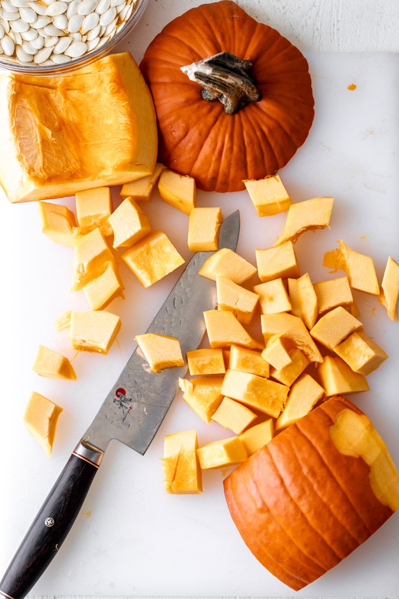 chopped pumpkin. 