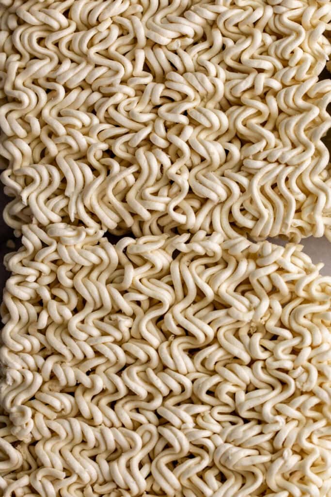 Store-Bought Instant Ramen Hacks - in photo: uncooked noodles.